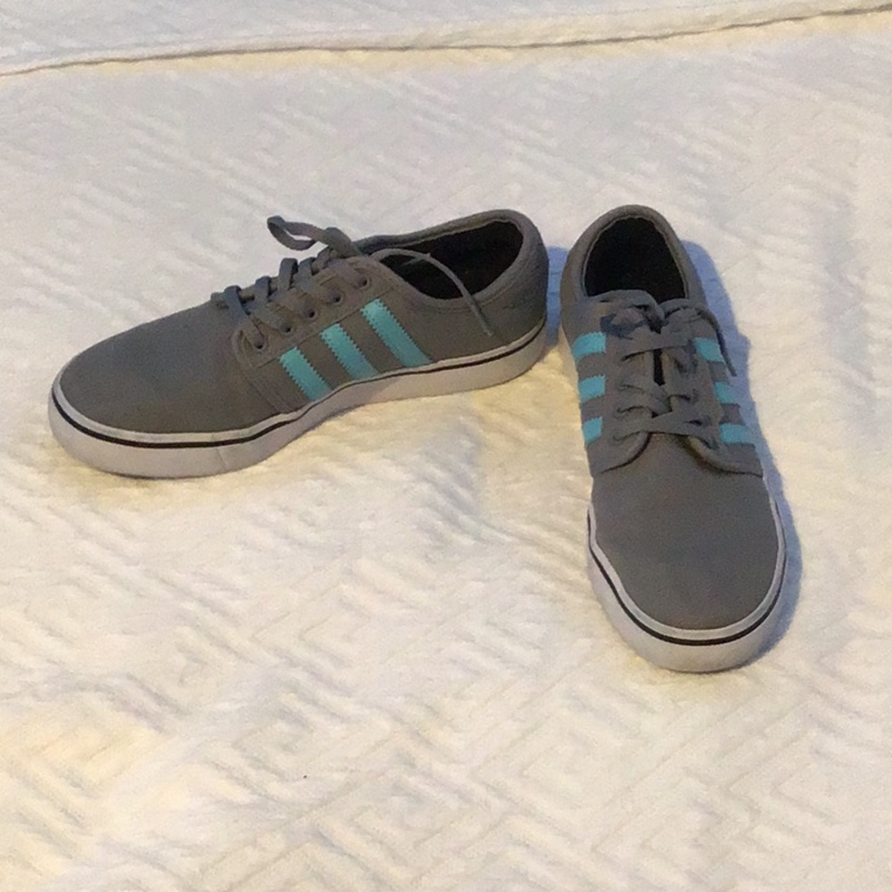 Adidas with gray and Turquoise strip